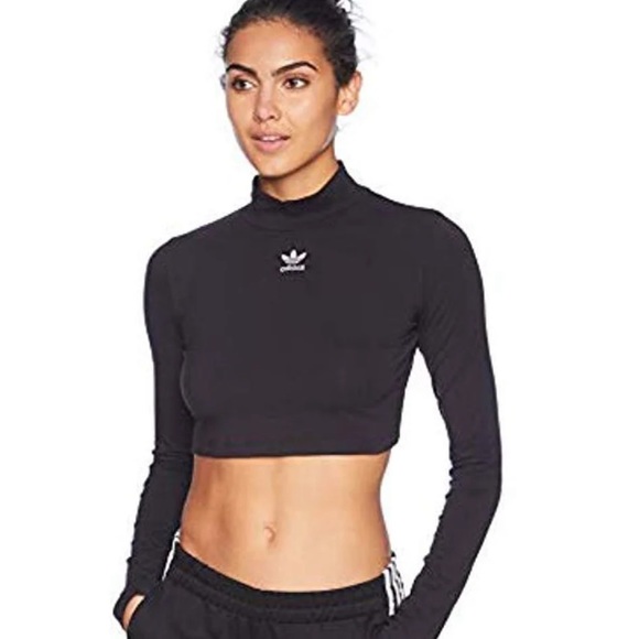 adidas black xs cropped turtle neck - Picture 2 of 4